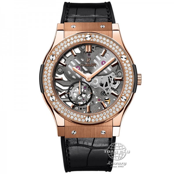 Hublot Classic Fusion Classico Ultra-thin Skeleton King Gold Diamonds 545.OX.0180.LR.1104